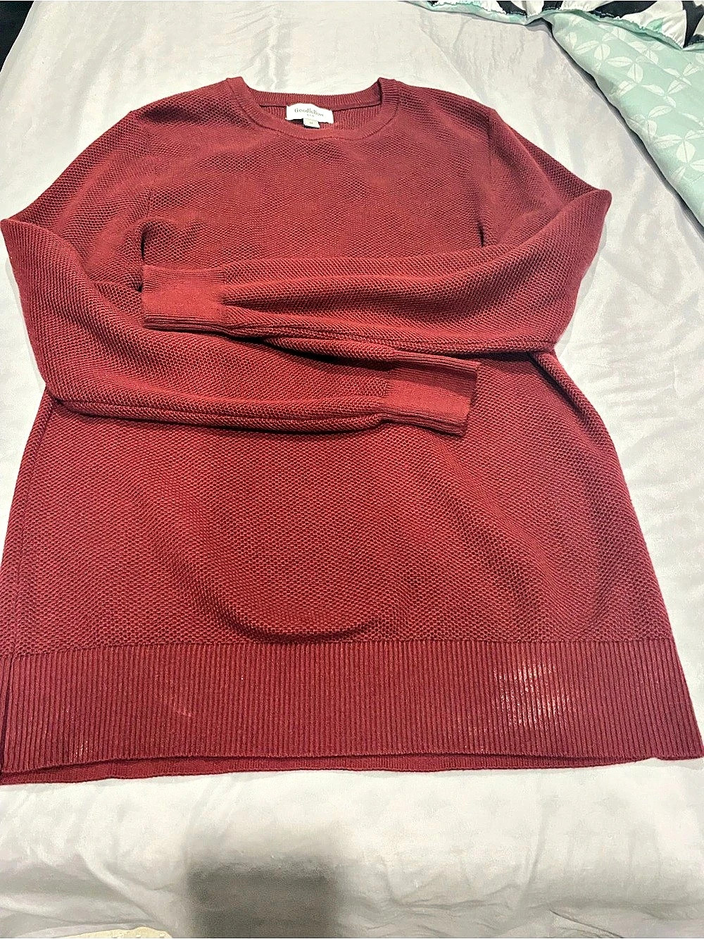 Goodfellow & Co Textured Crewneck Sweater in Red Size Medium